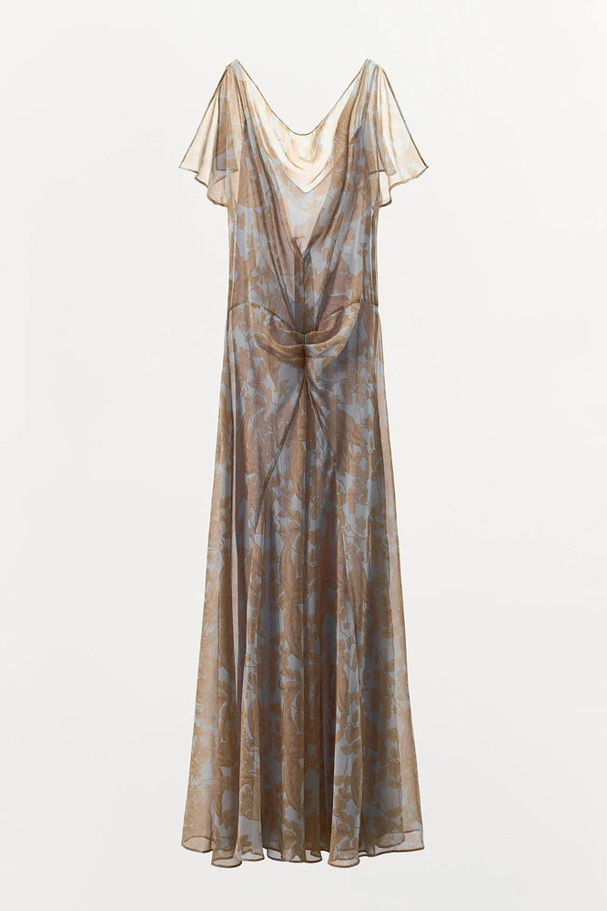 ROBE IMPRIMÉE FLEURIE À PLIS