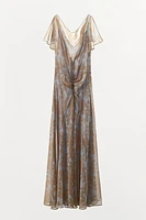 ROBE IMPRIMÉE FLEURIE À PLIS