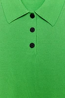 SHORT SLEEVE KNIT POLO TOP