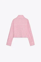 STRIPED HIGH NECK SHIRT