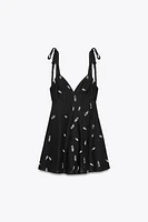 EMBROIDERED FLORAL SHORT DRESS