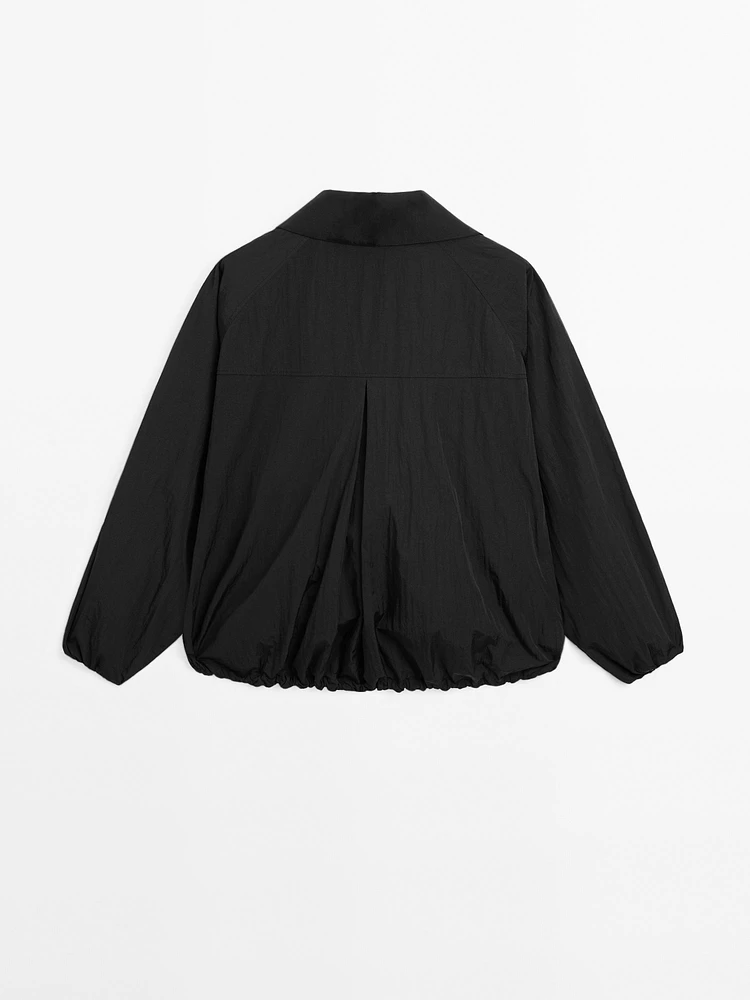 High neck bomber puff jacket