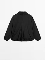 High neck bomber puff jacket