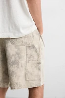 ABSTRACT PRINT CARPENTER POCKET SHORTS