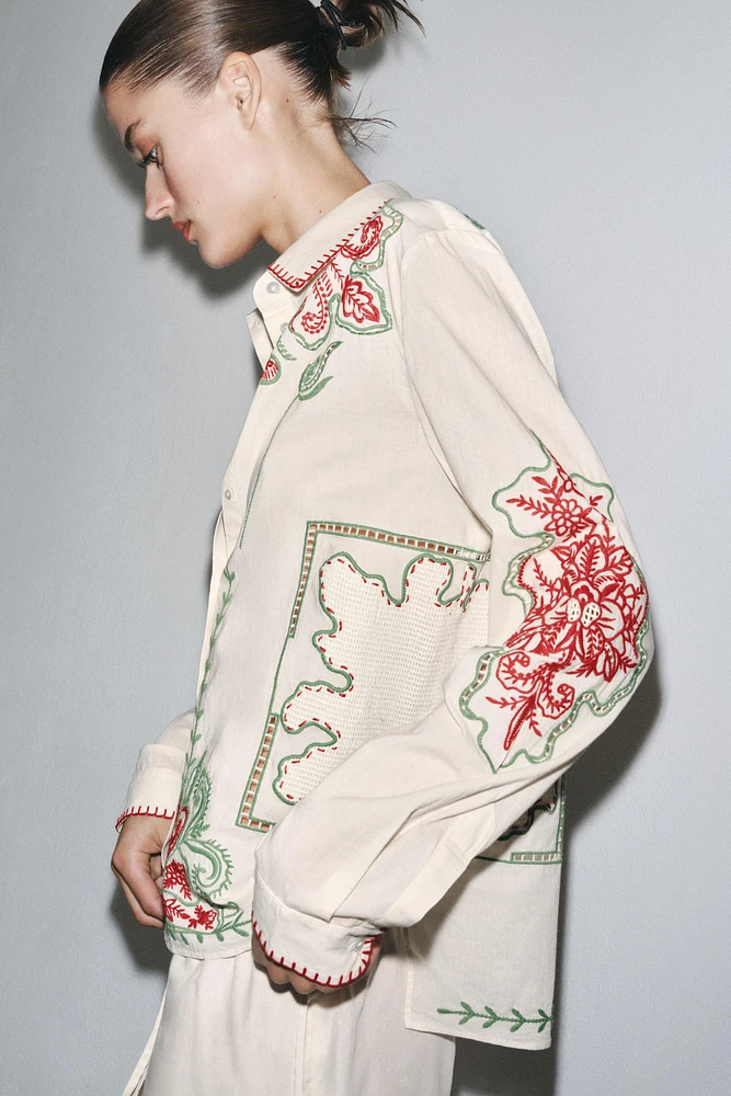 ZW COLLECTION EMBROIDERED SHIRT