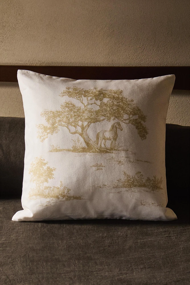 HORSE THROW PILLOW COVER
