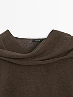 Linen blend sweater with scarf detail