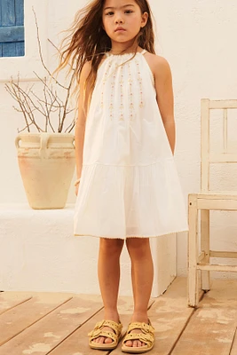 ROBE HALTER À FLEURS BRODÉES ÉDITION LIMITÉE