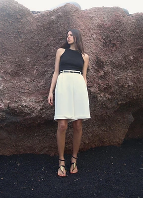 BELTED COMBINATION SHORT JUMPSUIT