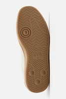 CONTRAST SOLE LEATHER SNEAKERS