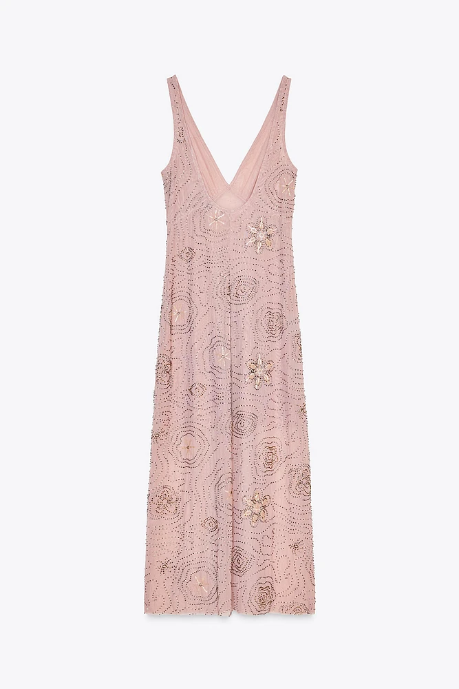 BEADED MIDI DRESS