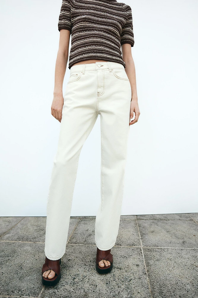 Z1975 SLIM HIGH-WAISTED JEANS WITH CONTRAST TOPSTITCHING