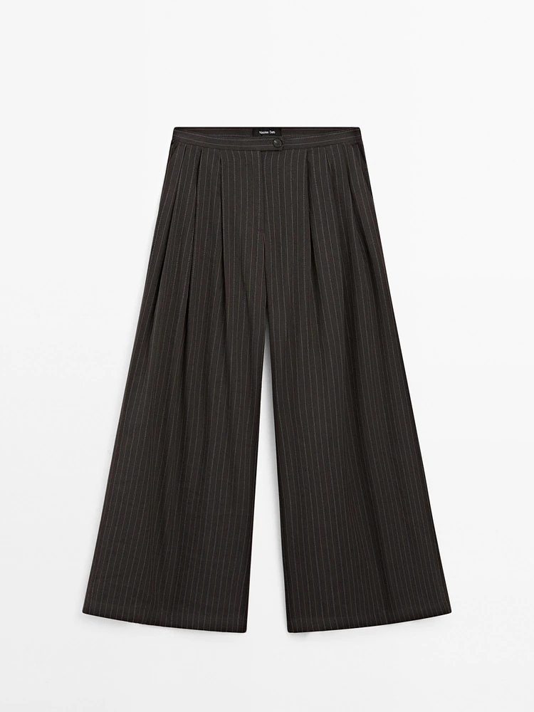 Pantalon wide leg triple pince