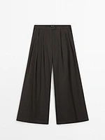 Pantalon wide leg triple pince
