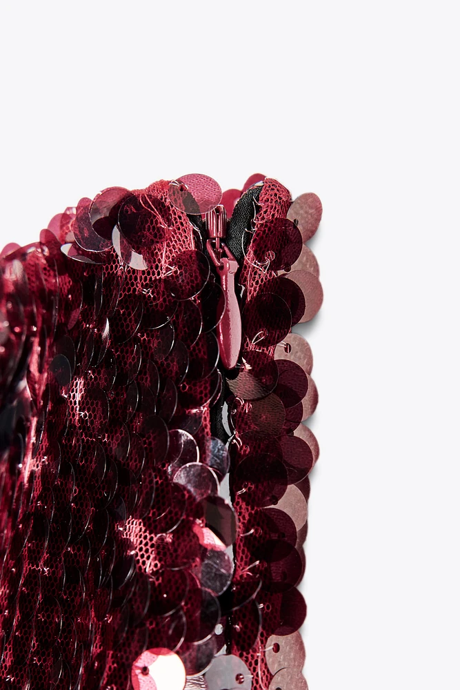 SEQUIN MIDI SKIRT