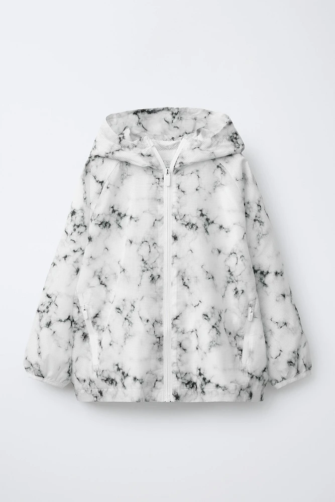 TIE-DYE SPORTY HOODED RAINCOAT
