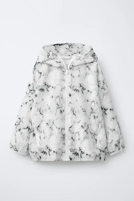 TIE-DYE SPORTY HOODED RAINCOAT