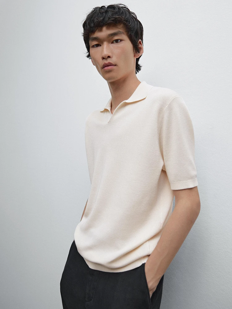 Mercerised cotton short sleeve polo shirt