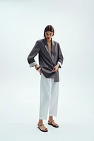 PANTALON DROIT AVEC CEINTURE EN LIN