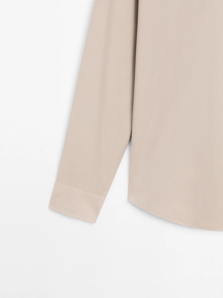 Chemise serge regular fit en coton mélangé