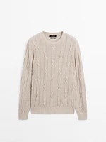 100% linen cable-knit sweater