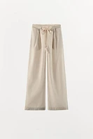STRIPED POPLIN PANTS
