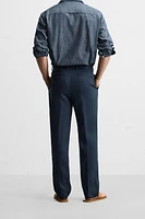 100% LINEN PLEATED PANTS
