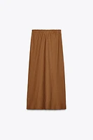 ZW COLLECTION 100% LINEN MIDI SKIRT