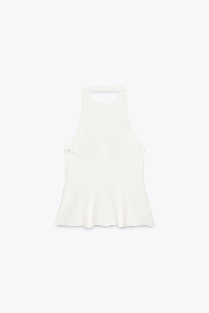 STRETCH PEPLUM TOP