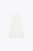 STRETCH PEPLUM TOP