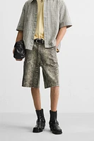 ANIMAL PRINT CARPENTER POCKET SHORTS