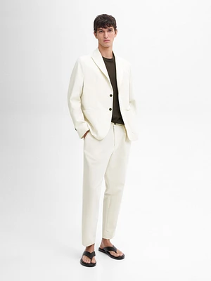 Cotton blend suit trousers