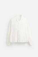 COTTON - LINEN TUCKED SHIRT