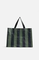 STRIPED SHOPPER BAG WITH POUCH