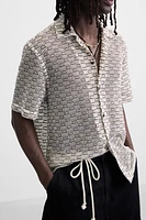 OPEN-WEAVE TEXTURED SHIRT