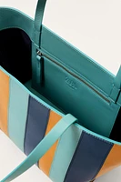 LIMITED EDITION STRIPED LEATHER SHOPPER