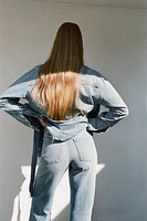 RIPPED TRF DENIM OVERSHIRT