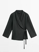 100% linen kimono with tie