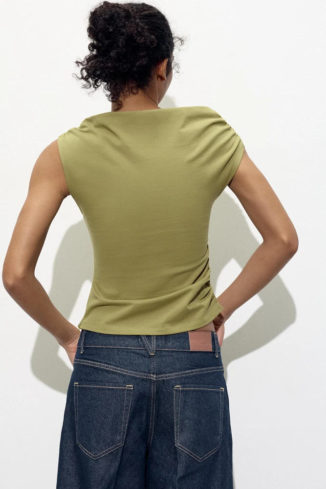 T-SHIRT ASYMÉTRIQUE DRAPÉ
