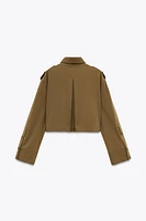 LAPEL COLLAR CROPPED SHIRT