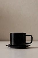 BOROSILICATE GLASS MUG AND SAUCER