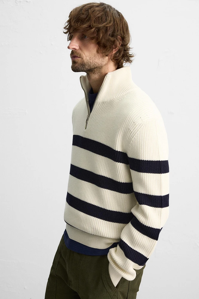 BASIC QUARTER-ZIP SWEATER