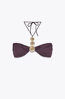 HAUT DE BIKINI BANDEAU AVEC DÉTAIL MÉTALLIQUE