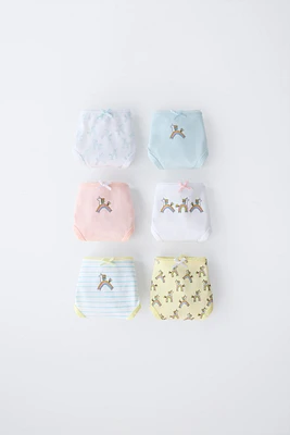2-6 ANS/ LOT DE SIX CULOTTES LICORNES