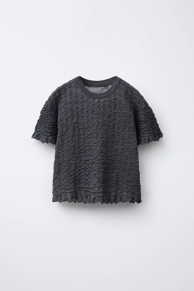 TEXTURED KNIT T-SHIRT