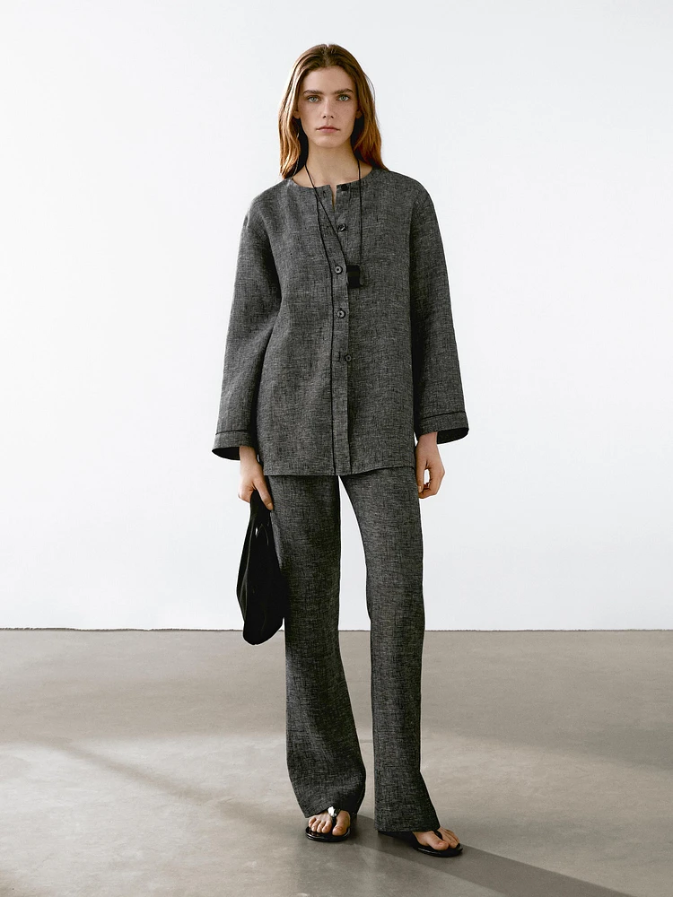 100% linen deconstructed jacket