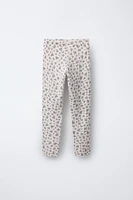 FLORAL PRINT FINE KNIT LEGGINGS