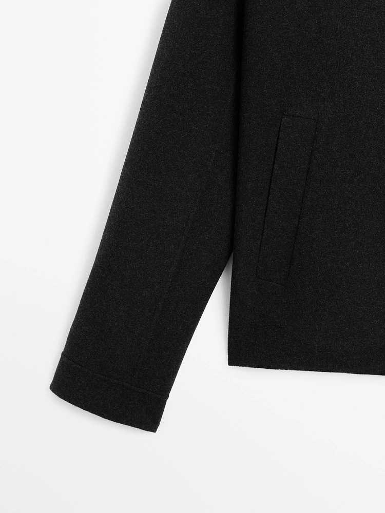 Double wool blend bomber jacket