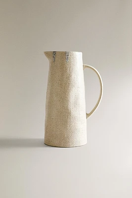 TEXTURED STONEWARE PITCHER