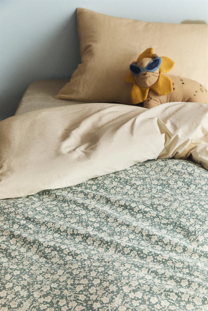 HOUSSE DE COUETTE ENFANT FLEURS TROPICALES